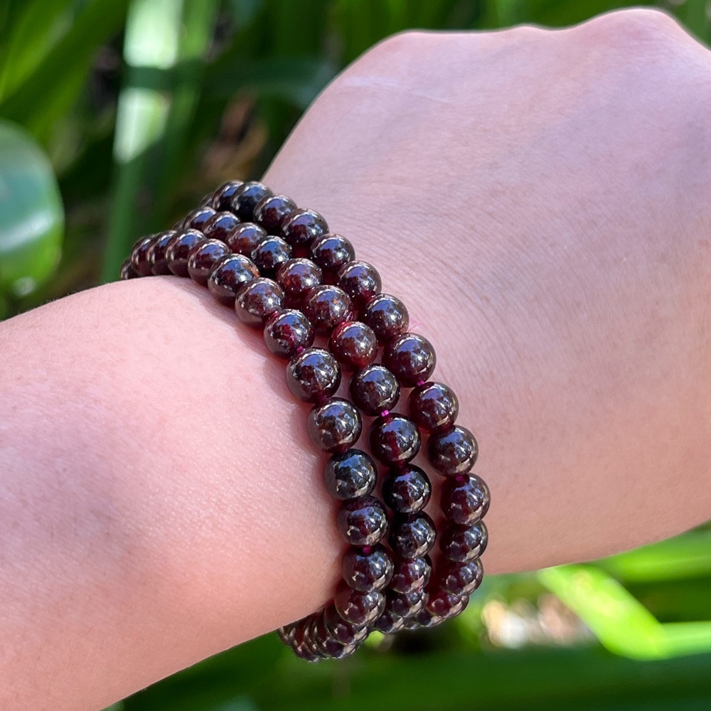 6mm 3‎ layer garnet bracelet
